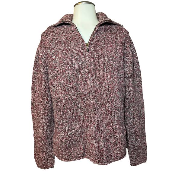 Preswick & Moore Sport Women’s Full Zip Sweater Large Petite Cable Knit Warm - Picture 1 of 7